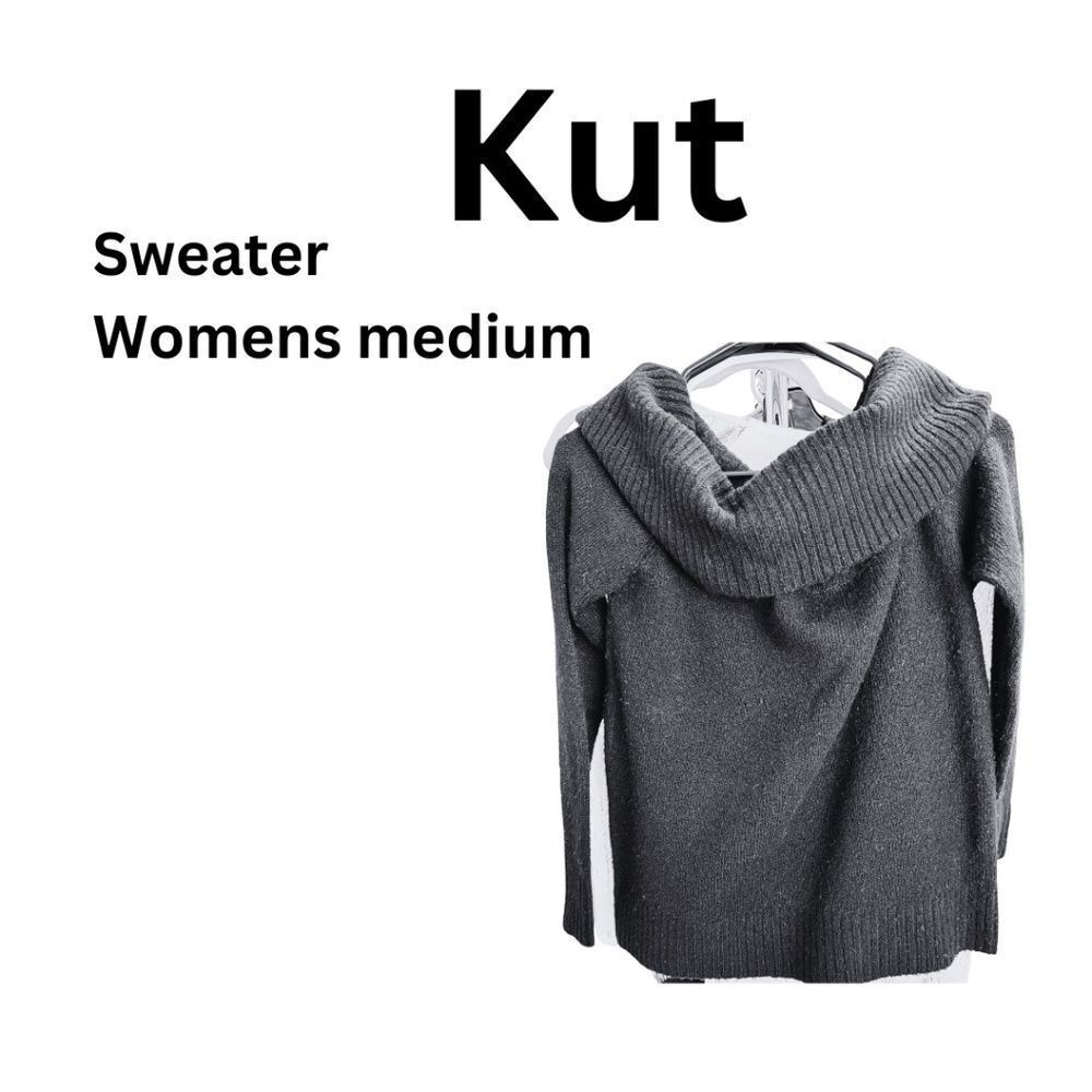 KUT Cowl Neck Sweater, Black, Casual, Jet Black